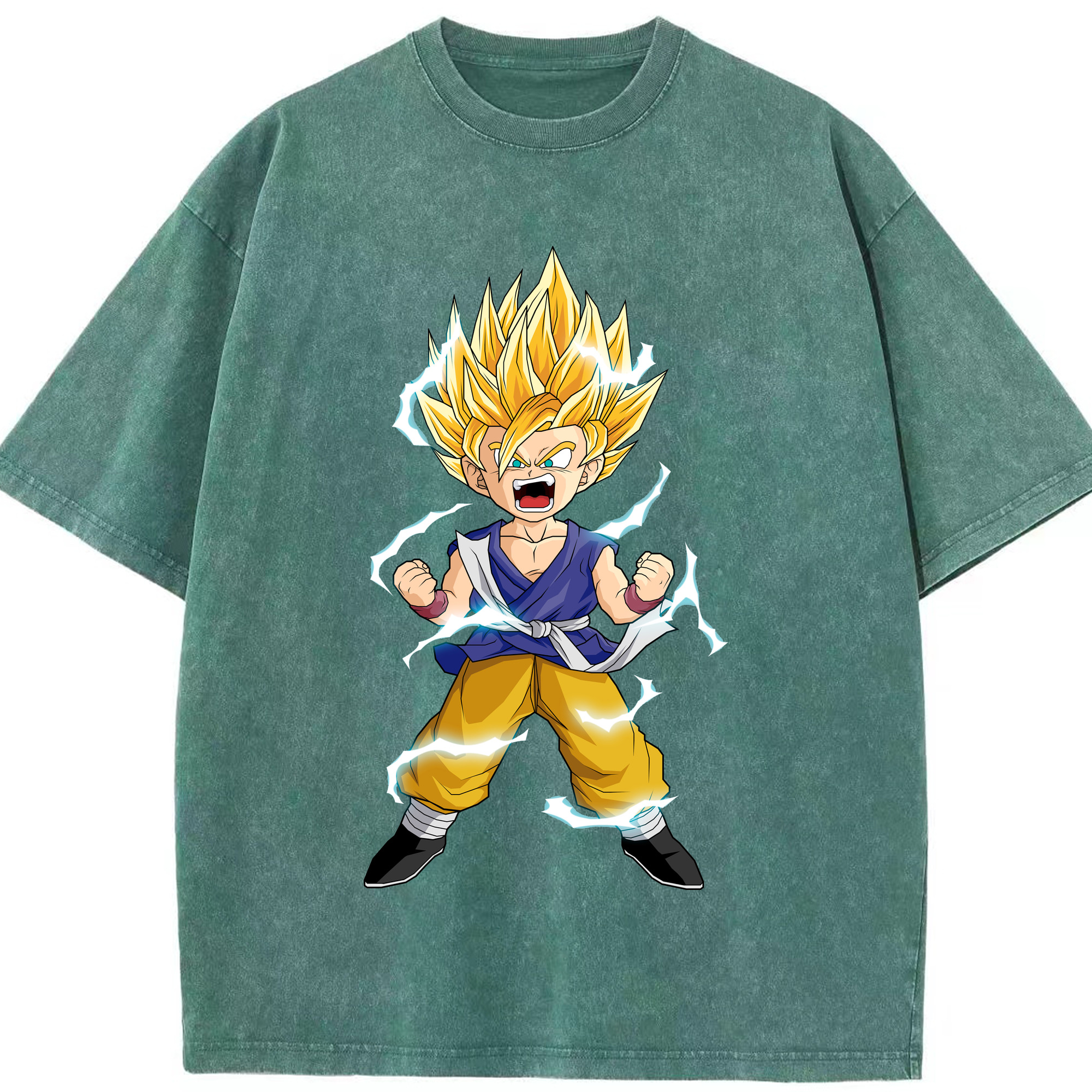 （画像用） ドラゴンボール 孫 悟飯（そんごはん）DRAGON BALL Son Gohan 綿100% ヴィンテージ風 半袖Tシャツ（フロントプリント）